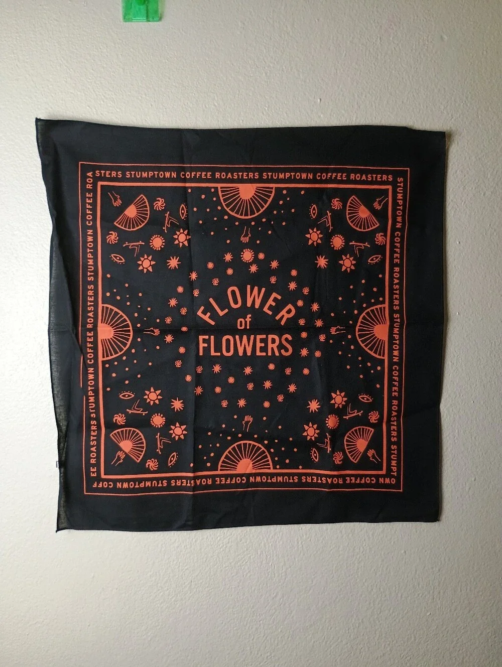 Stumptown Black & Orange 'Flower of Flowers' Wall Bandana